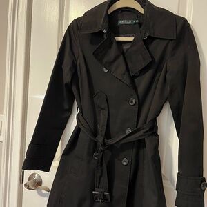 Ralph Lauren black trench coat , size XS